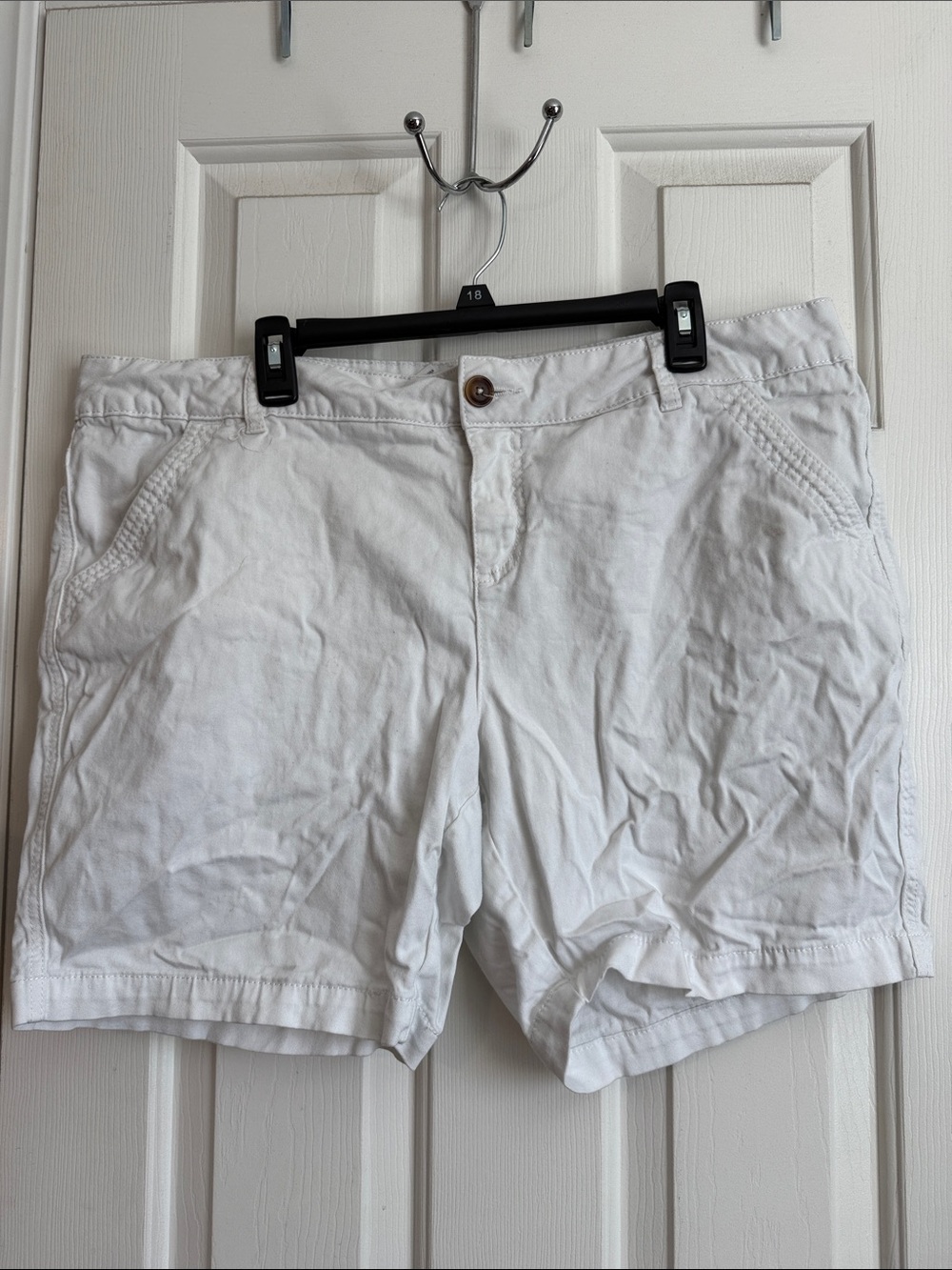 Maurices White Women's Bermuda Shorts - Classic Cotton Blend
